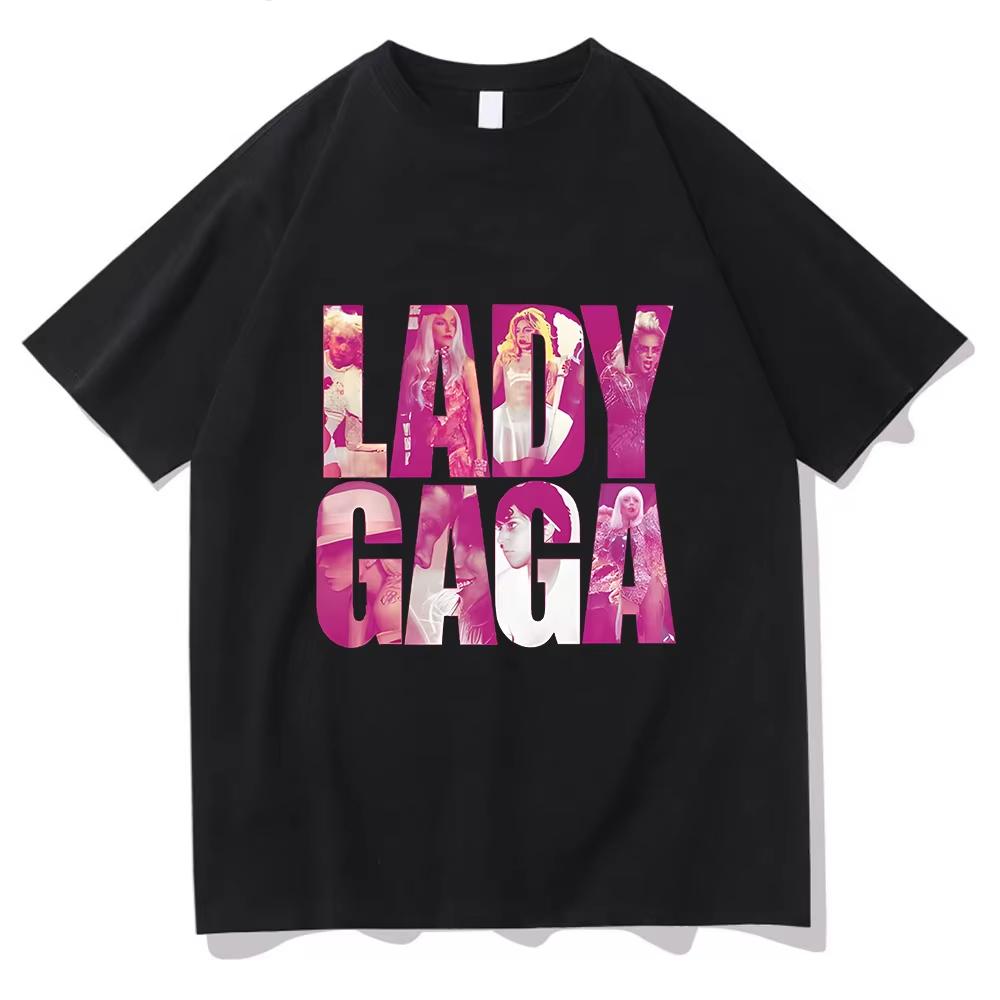 Футболка Lady Gaga с графическим принтом Готическая хлопковая футболка с коротким рукавом Ретро футболка Punk Punk Круглый вырез Одежда ...