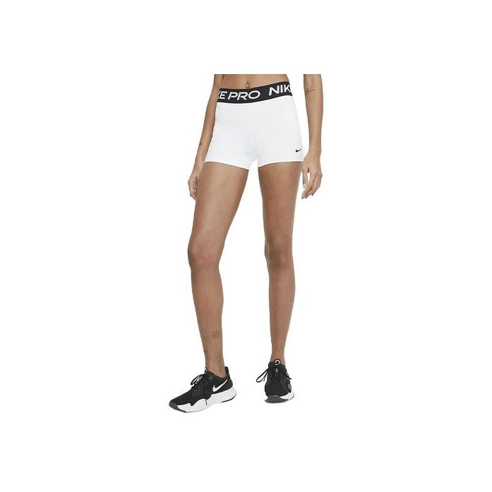 Nike Женские спортивные шорты Pro Logo с эластичным поясом, облегающие, Белые CZ9857-100