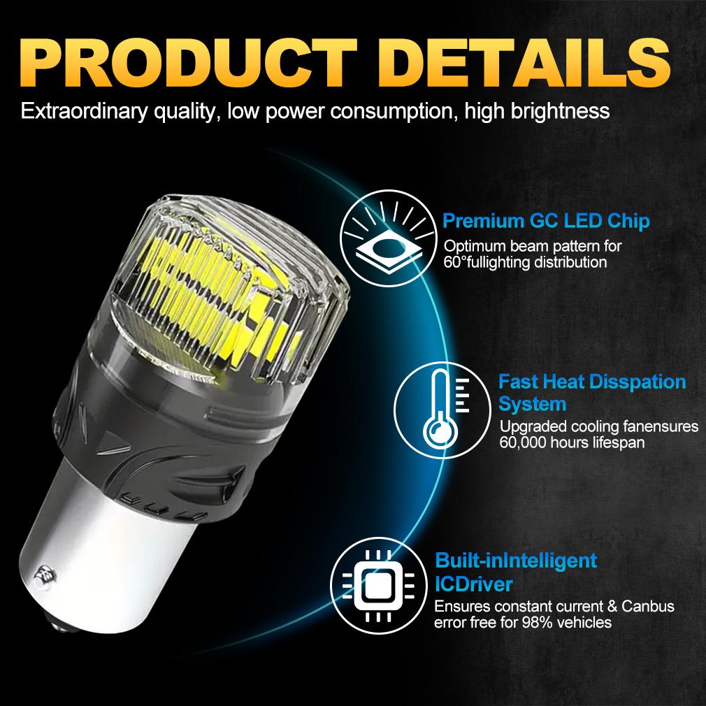 2Pcs P21W Led 1156 BA15S White BAU15S PY21W 1157 BAY15D Led T25 3156 P27W 3157 P27/7W Bulbs T20 7440 W21W WY21W 7443 W21/5W Car Signal Light Auto Lamp