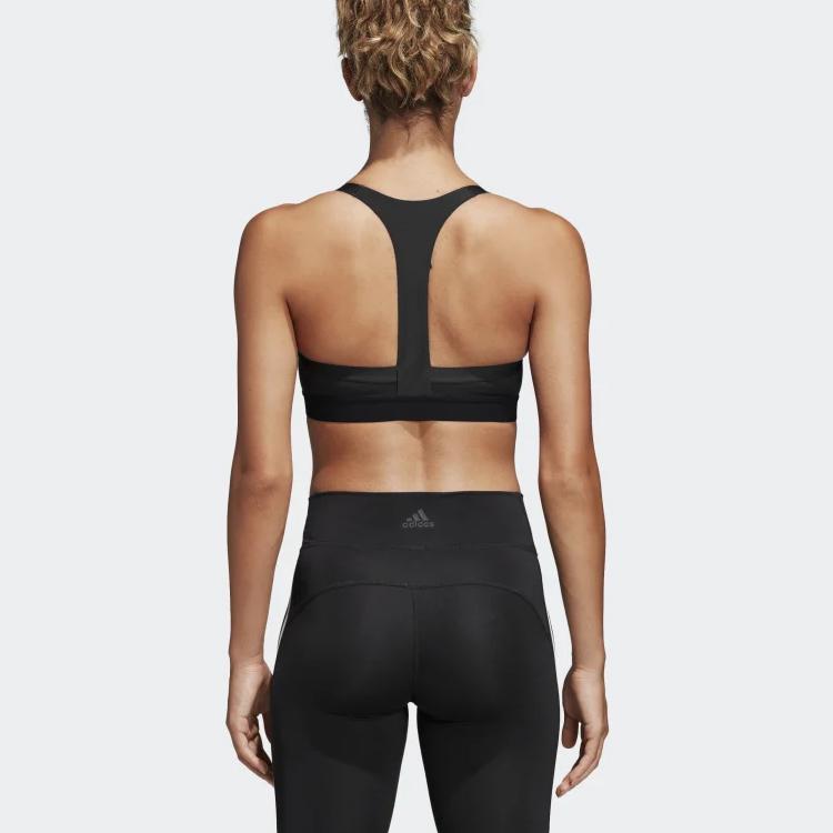 adidas Спортивный бюстгальтер для фитнеса низкой интенсивности, женское нижнее белье, черный DU1290