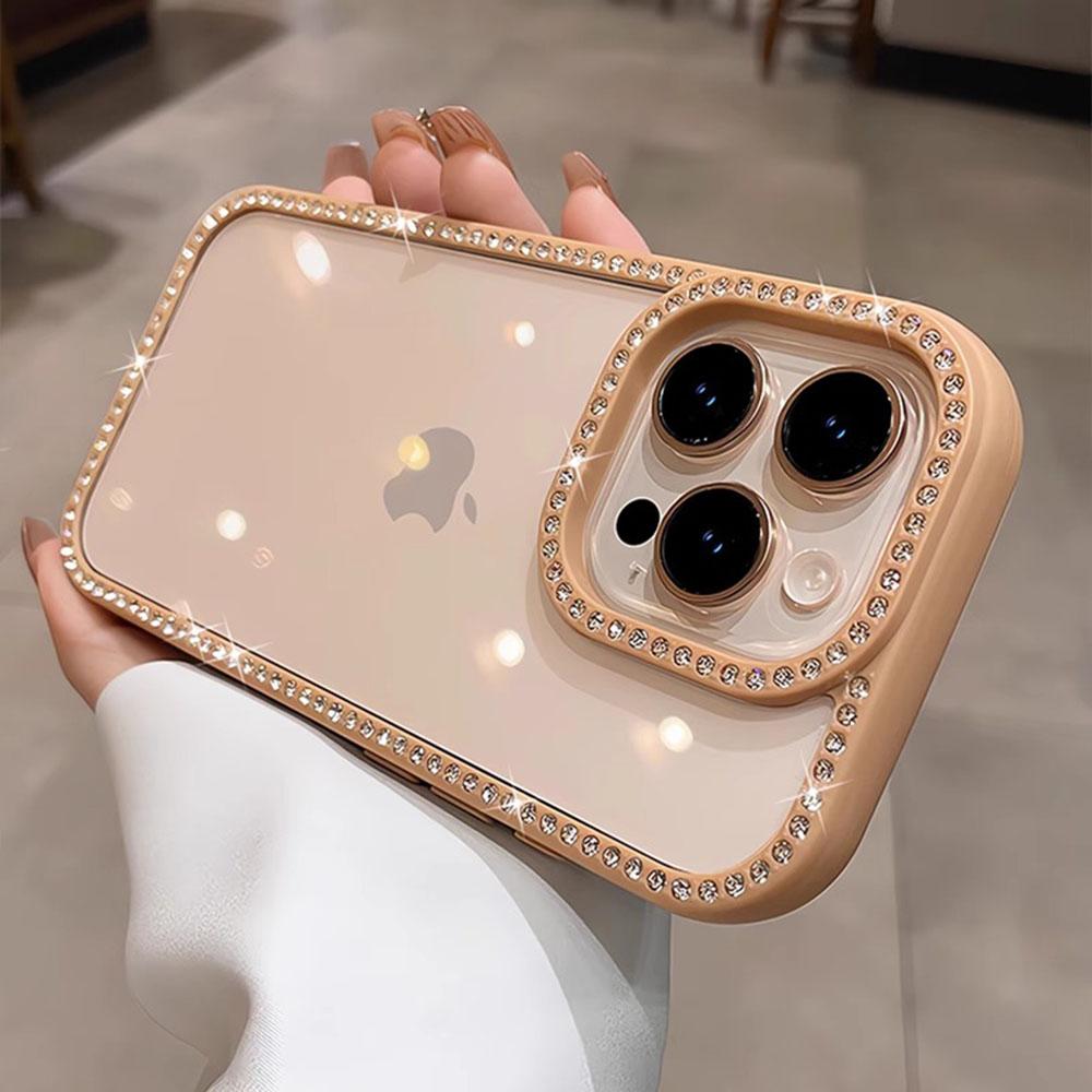 Роскошный прозрачный чехол со стразами и бриллиантами для iPhone 17 16 Pro Max 15 14 13, противоударный бампер, жесткая акриловая крышка