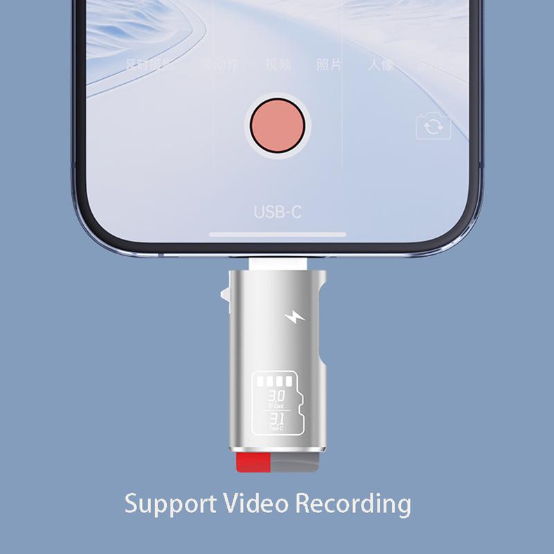 Высокоскоростной кард-ридер Micro SD TF Type-C для iPhone 15 Huawei Мобильного Телефона PD Зарядный Док-станция Кабель-адаптер