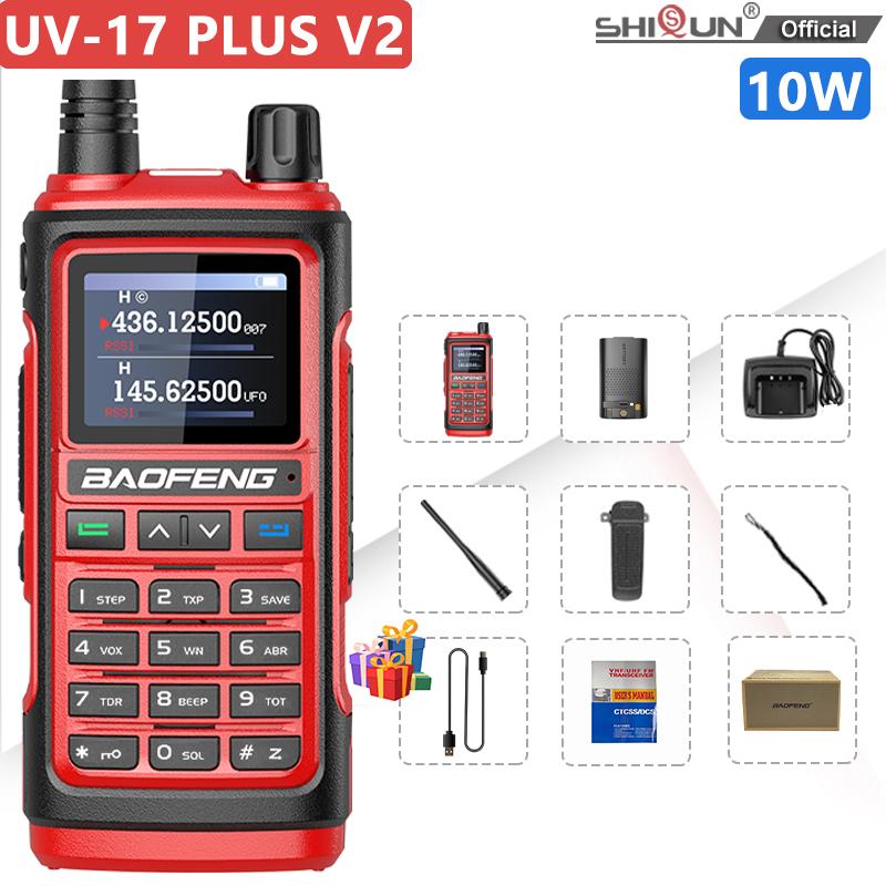 Baofeng UV 17 Walkie Talkie UV 17 PLUS V2 Tri-Band Two Way Radio Type-C Charger 999CH FM Wireless Copy Frequency UV 17 Pro V1 V2