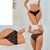 3Pcs Sexy Lady Style Transparent Lace Underwear Women's Straps Panties Seamless Perspective Briefs Low Waisted Triangle Pants