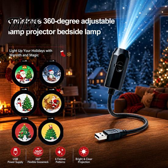 Рождественские декоративные огни USB-проектор для Рождества, гибкая настольная лампа на гибкой ножке с 6/10/15/20 регулируемыми проекционными лампами, светодиодная подсветка