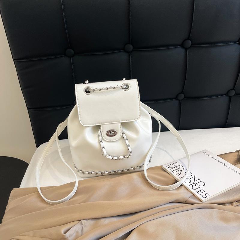 Рюкзак Premium sense nickel silver, женский, новый летний универсальный рюкзак-ведро с цепочкой для поездок на работу и обратно, маленький