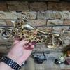 Handmade Pure Brass Bullet Motorcycle Sculpture Premium Heavy Weight Home Decor Unique Gift for Bikers  Model Working Wheels