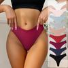 Low Waist Plus Size Solid Color Panties Breathable Sports Triangle Women’s Thong Panties