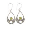 Серьги из серебра 925 пробы с перидотом, ручная работа, 1,91 дюйма, в подарок EE-90-7