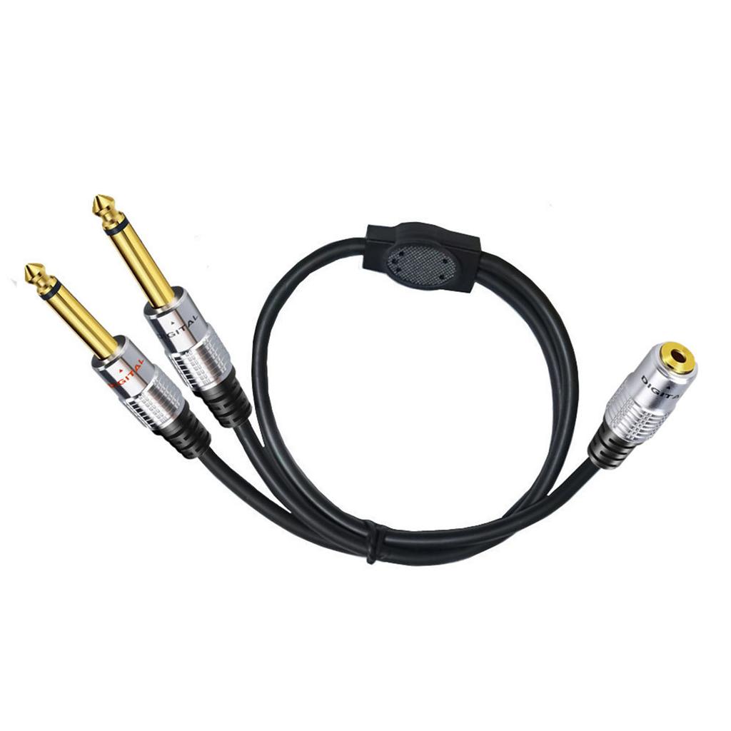 1/4 To 3.5mm Headphone Adapter,3.5mm Mini 1/8" TRS Stereo Female To 2 Dual 1/4 Inch 6.35mm Stereo Male Y Splitter 0.5m