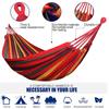 Anti-rollover Hammock, Thickened Canvas Hammock, Camping Leisure Single and Double Indoor and Outdoor Bent Wooden Stick Swing
