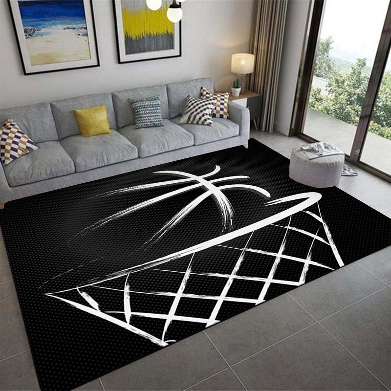 Sports Court Carpet Living Room Coffee Table Floor Mat 3D Bedroom Bedside Blanket Football Basketball Floor