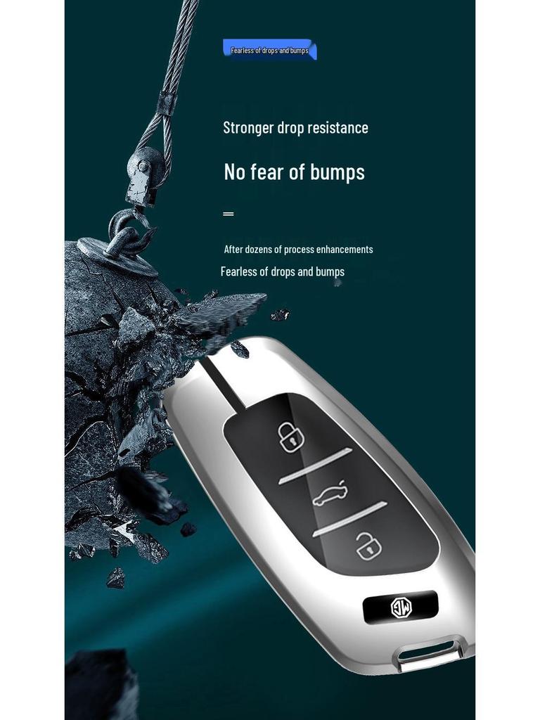 Key Case for 22 MG6 Models & 21 6Pro5 Models with Metal Shell & EZS Buckle - Fits MG Navigator, ZS, HS - Minimalist Style