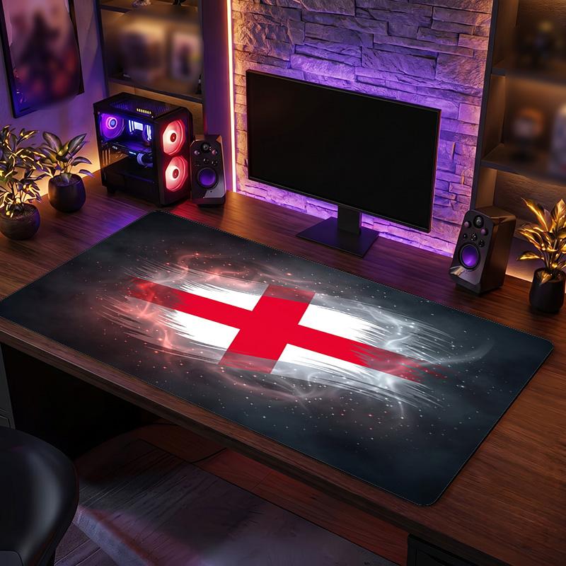 England Football Crest Mouse Pad, Extended Non Slip Rubber Desk Mat for Gaming Office Laptop Fan Gift
