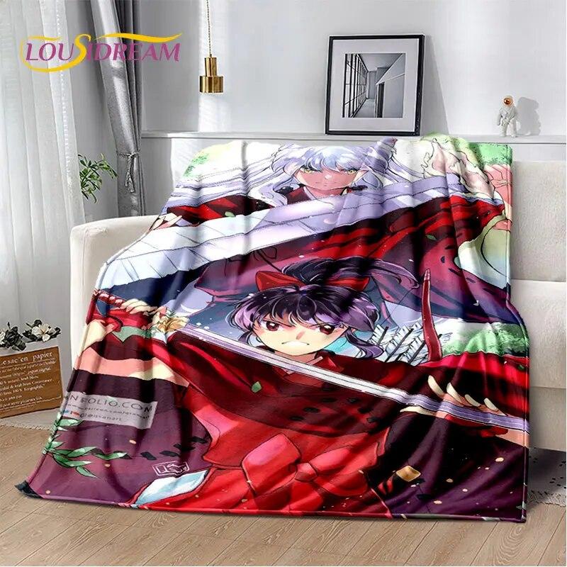 Мягкое плюшевое одеяло с рисунком аниме Inuyasha, фланелевое одеяло для гостиной, спальни, кровати, дивана, чехол для пикника Bettdecke