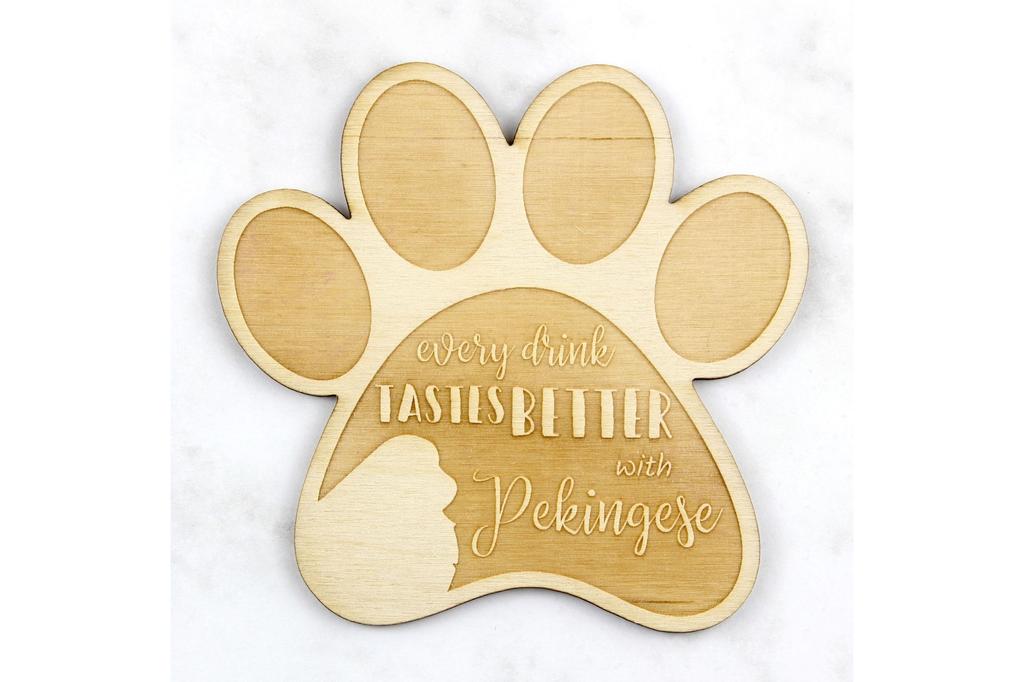 Pekingese, Pekinese, Peke – Mug coaster, engraved coaster with dog | Art-Dog