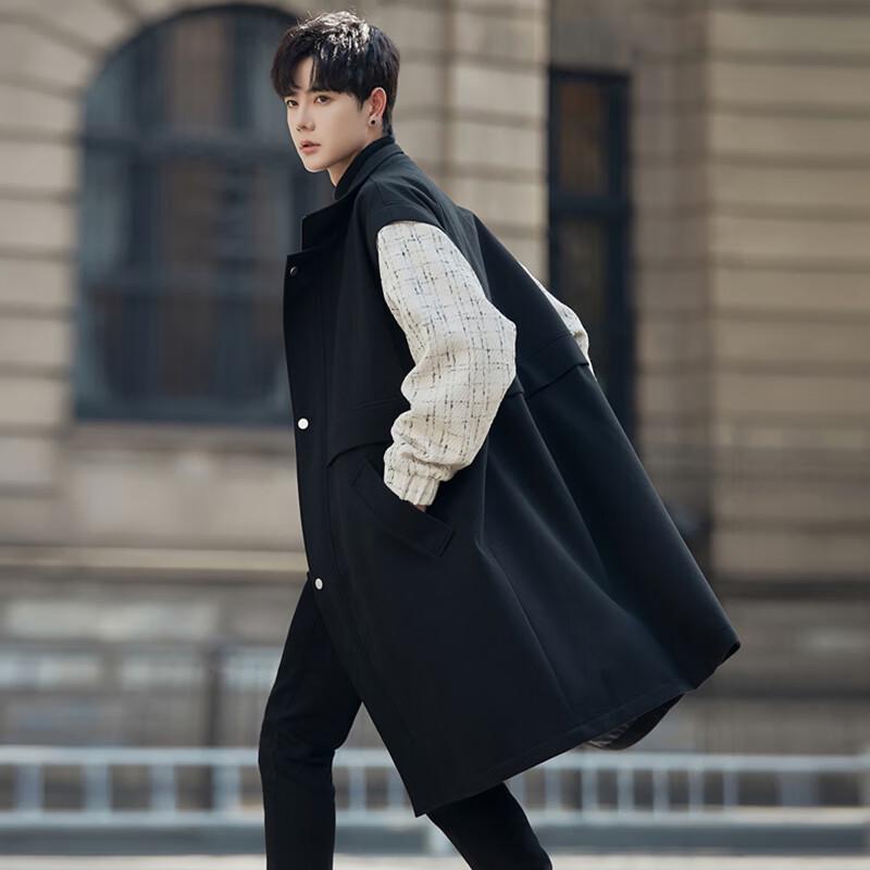 ROMON Мужское пальто средней длины из смесовой шерсти, имитирующее двухпредметный комплект