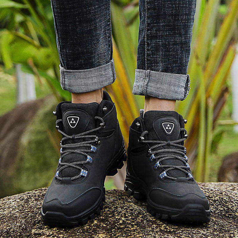 High-top Boots Men Shoes Anti-slip Shock-absorbing Thick-soled Outdoor Hiking Shoes Men Comfortable Breathable Casual Shoes Men