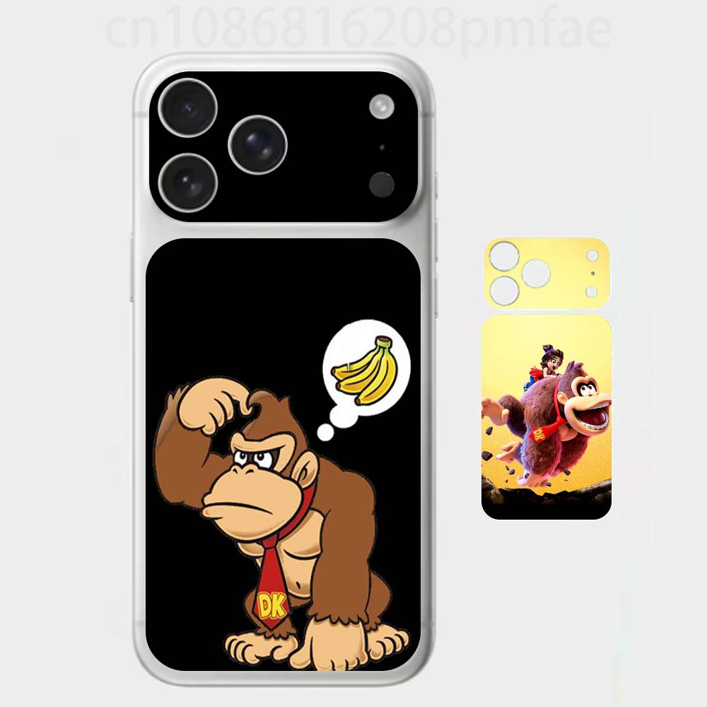 Игровой D-Donkey Kong Обезьяна Премиум Обертка-Скин для iPhone 17 Pro/Max, Задняя Рамка Защитная Наклейка на Камеру (Не чехол)