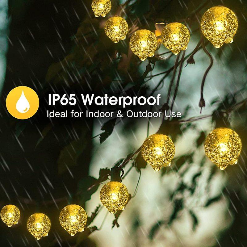 Солнечные гирлянды, уличные светильники, 200 светодиодов, хрустальные шарообразные светильники, водонепроницаемые солнечные гирлянды, гирлянды для сада, рождественского уличнго декора