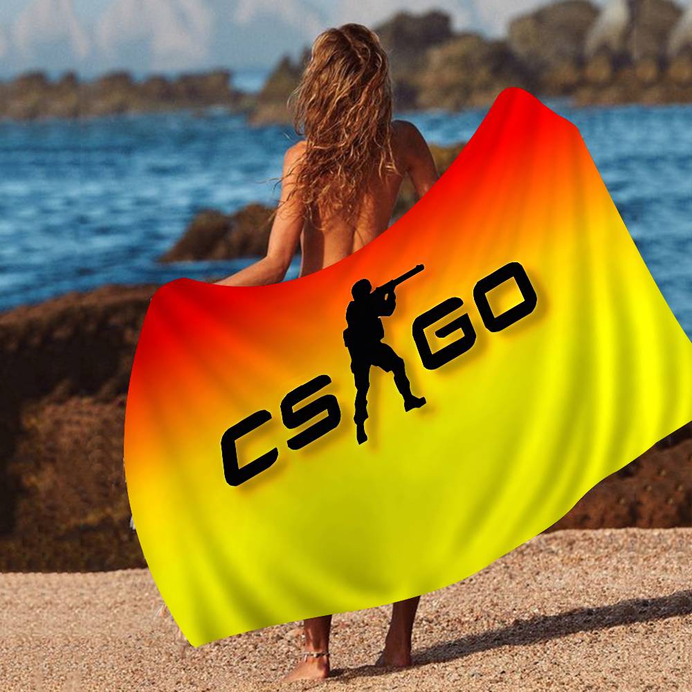 ИГРА The C-CSGO CS2 Пляжное полотенце Цветные полотенца для ванны для девочки Микрофибра Быстросохнущее Без песка Пляж Йога Спа Тренажерный зал Бассейн