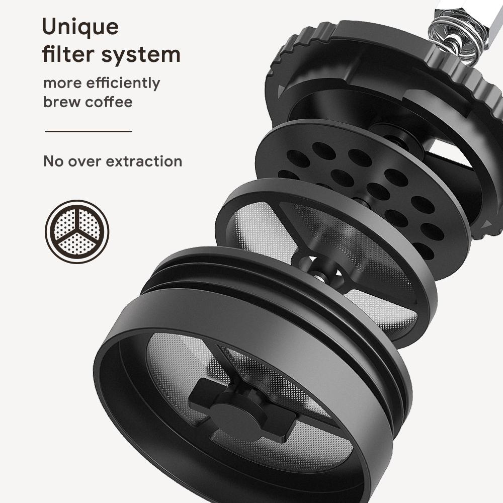 i Cafilas [FK11] Портативная термокружка для французского пресса, американская термокружка 350 мл с двухслойной изоляцией, уличный Trave (Земля и вода разделены)