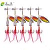 HENGJIA 5PCS Rotating Spinner Fishing Lures 10CM-9.9G-#6 Metal Sequin Trout Spoon for Carp Fishing