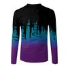 Men's Spring Ink Print Long Sleeve T-Shirt Men's Loose Casual Fashion Long Sleeve T-Shirt