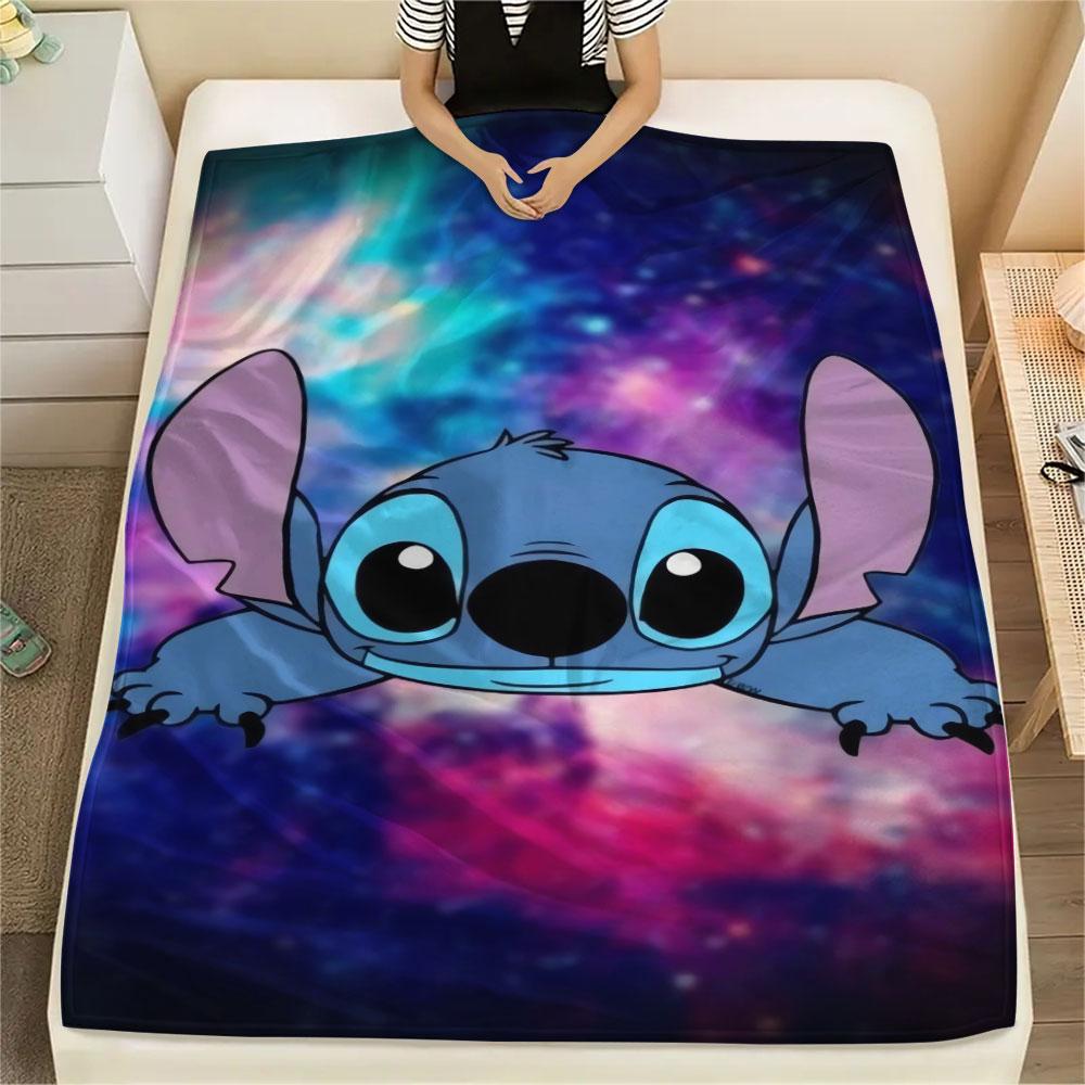 Stitch Cartoon printing Flannel Blanket Bedroom Sofa Camping Warm blanket Gifts for family and friends-MJ003