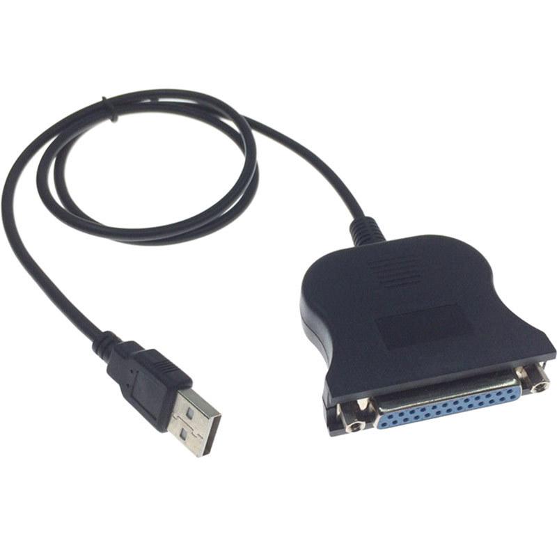 USB 2.0 to DB25 Parallel Printer Cable, 25-Pin Female Connector