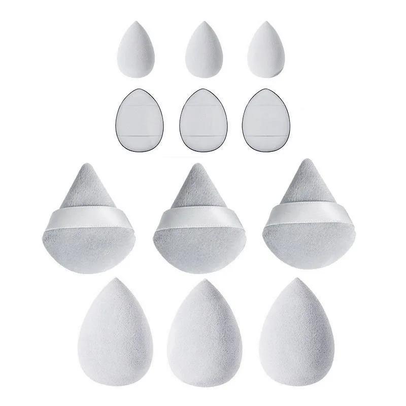 12Pcs/Bag All-Purpose Makeup Sponge Set Made of 3 Loose Powder Puffs 3 Mini Air Cushion Puffs 3 Beauty Eggs and Mini Beauty Tool