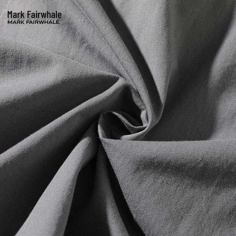 Mark Fairwhale Мужская повседневная рубашка с коротким рукавом из чистого хлопка