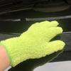 3 Pair Car Wash Microfiber Cleaning Gloves Dusting Coral Velvet Gloves Pure Color Five Finger Chore Absorbent Glove Half Velvet