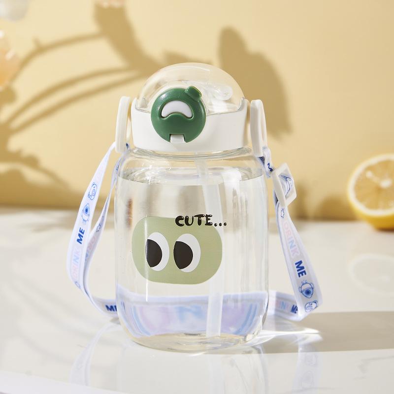 Диагональная чашка-соломинка высокой ценности, милая мультяшная детская чашка для воды, крышка-бомба, 500 мл, пластиковая чашка