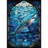 Abstract Sealife Stained Glass Pattern Art Poster Prints Canvas Painting Seahorse Manta Ray Whale Shark Dolphin Home Decor