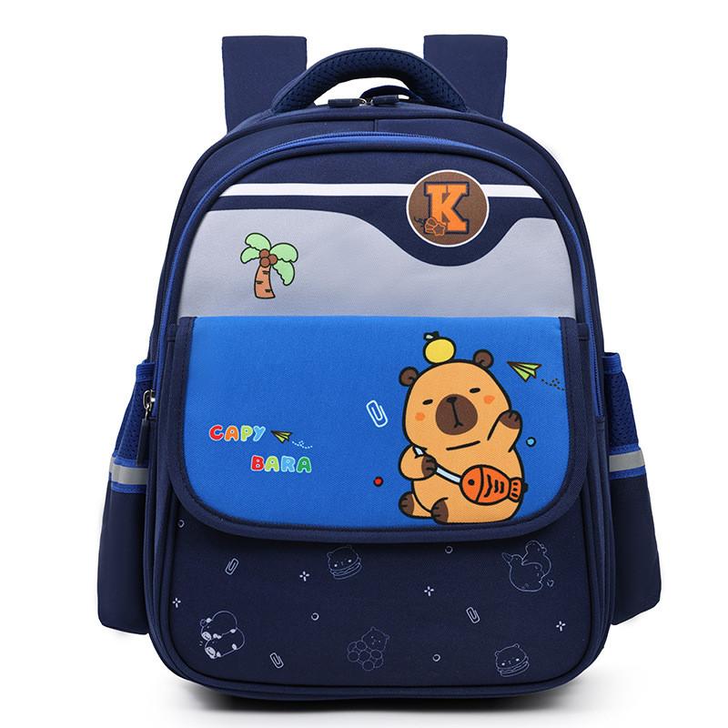 Kids Capybara Cartoon Lightweight Kindergarten Backpack For Student School Days