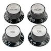 Musiclily Pro Reflector Knob Metric Standard 2 Tone Set LP SG для электрогитары Top of Volume/2, черный/серебристый (Набор 4)