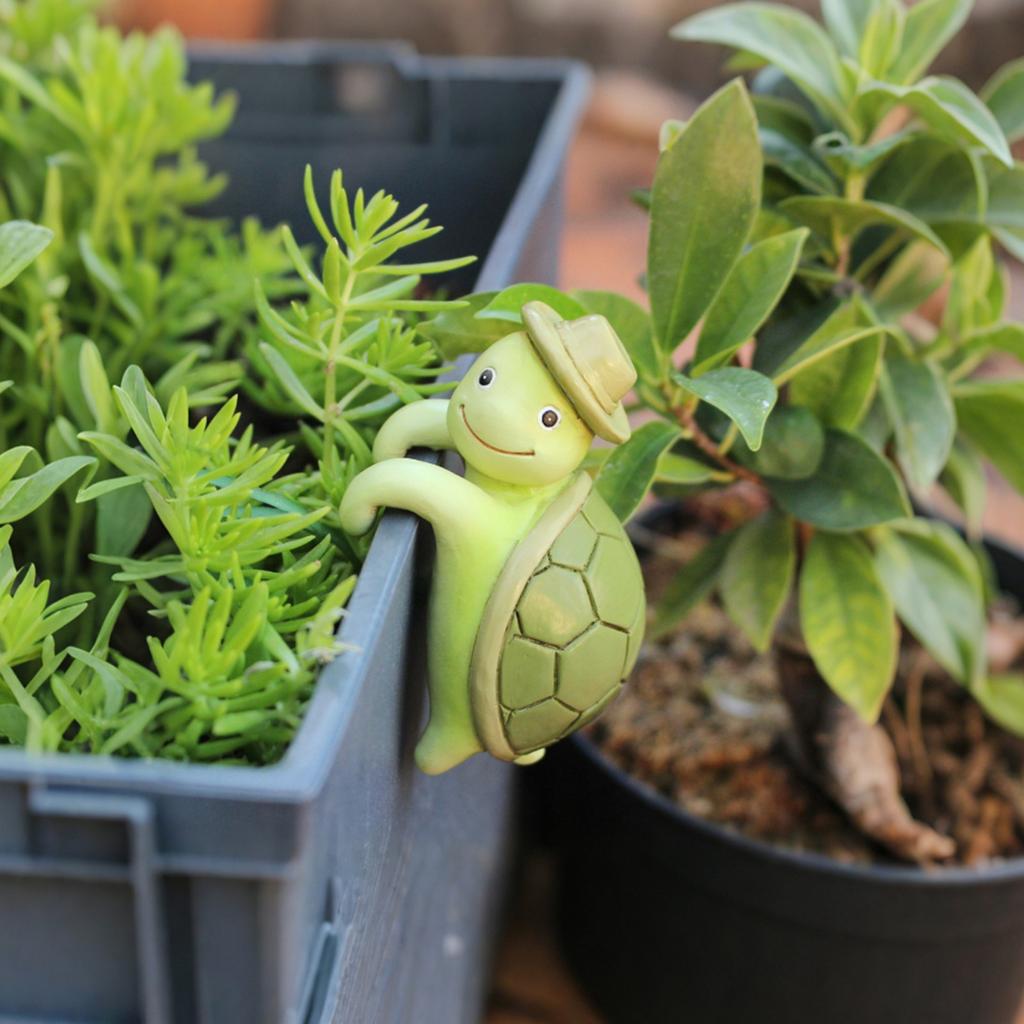 Миниатюрная статуэтка, украшение для цветочного горшка, симпатичные аксессуары для цветочного горшка, статуэтка из смолы, подходит для террасы, двора, украшения