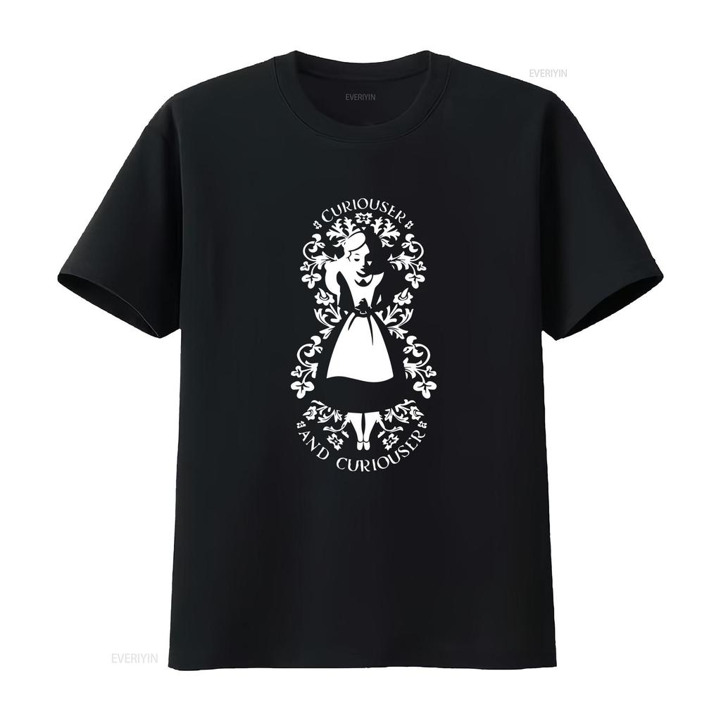 J1172 Curiouser And Alice Film Cult Hatter T Shirt vintage Washed Comfortable homme graphic Stretched Breathable Versatile Soft