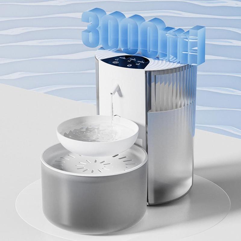 Hassle free Pet Fountain Wireless Pet Water Fountain with 3l Capacity for Cats Small Dogs Rechargeable for Clean for Pets