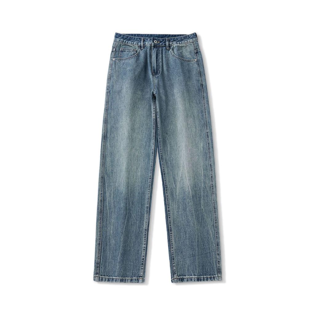 Classic Blue Jeans Men's Large Size Washing Retro Wide-leg Straight Pants