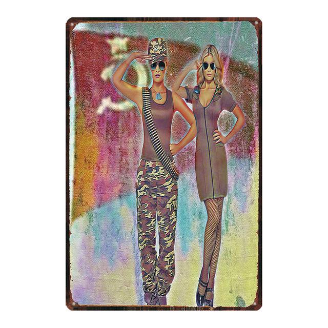 Винтажная русская металлическая табличка пин-ап сексуальная девушка жестяная вывеска паб клуб бар кафе магазин домашний настенный декор металлическая пластина железная живопись