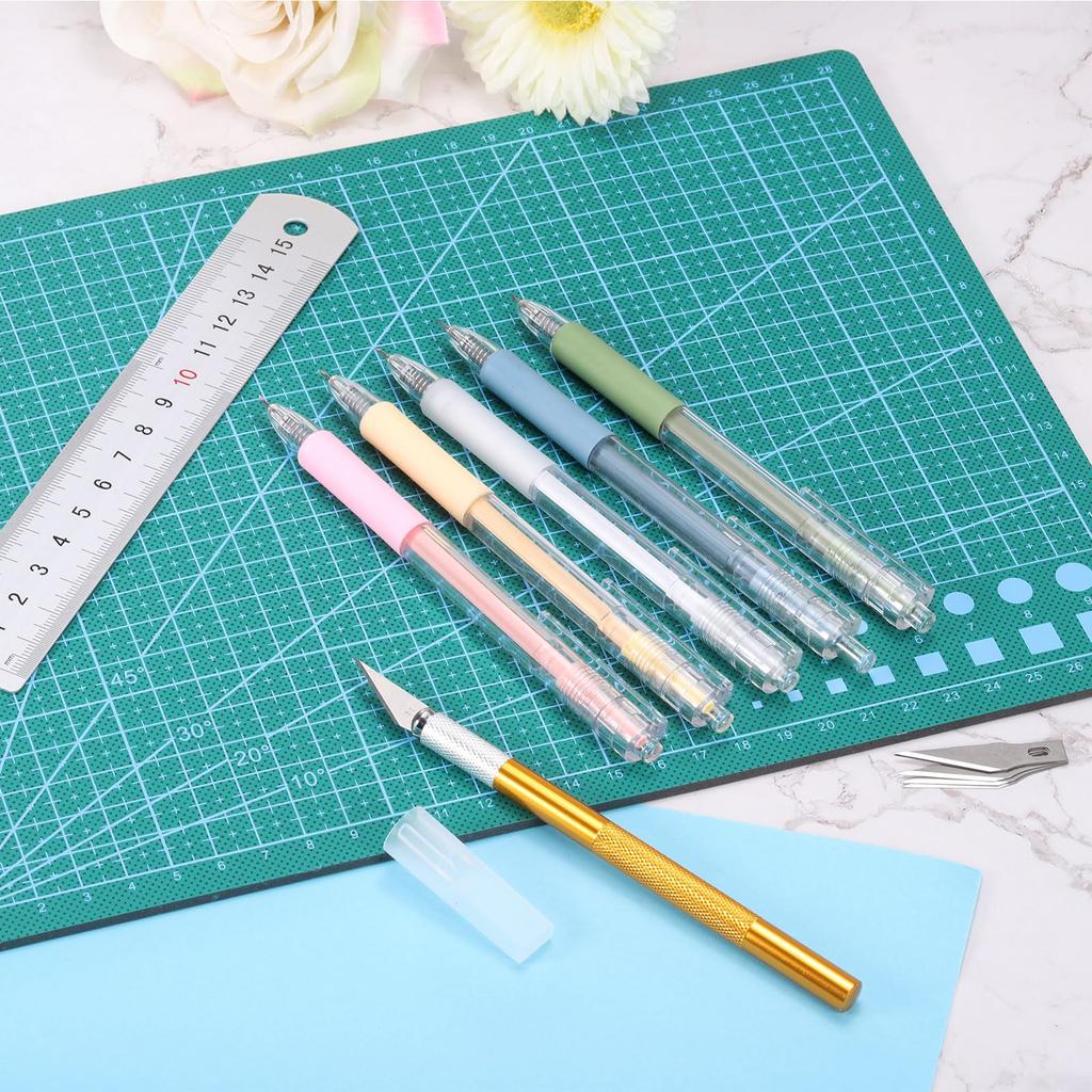 Uxcell 8 шт. Ручка-нож Прецизионный крафт Выдвижной Инструмент для резки бумаги для гравировки Ручка Нож с вольфрамовой головкой для DIY Искусство Хобби Живопись Скрапбукинг