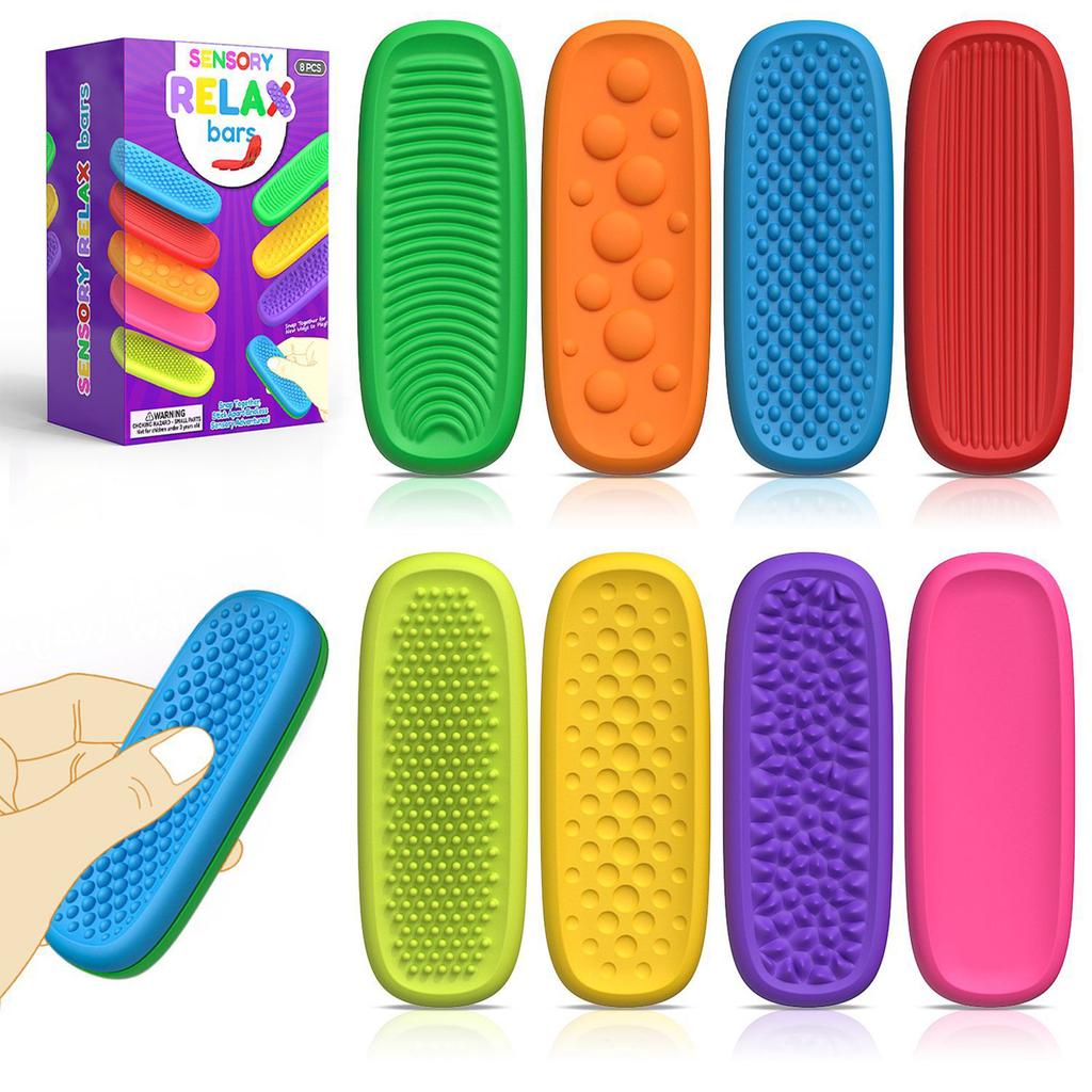 Детская антистресс-игрушка Разноцветные сенсорные полоски Присоска Двусторонние сенсорные полоски