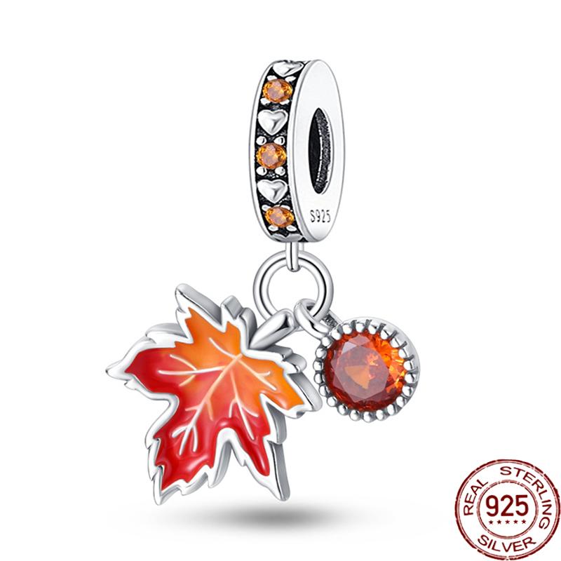 Copper Autumn Brown Music Squirrel Scarecrow Pumpkin Maple Leaves Charm Bead Women'S Bracelets Diy Jewelry Gift