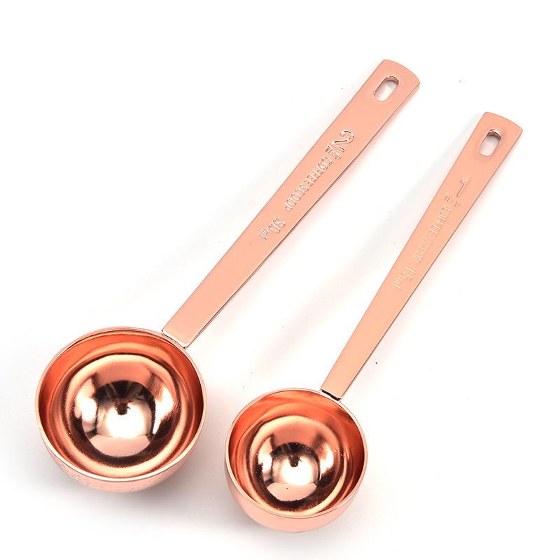 Stainless Steel Long Handle Measuring Spoon Set: 30ml Coffee, 15ml Milk/Fruit Powder - Perfect Baking Tool