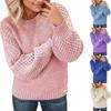 Women's Pullover Long Sleeve Round Neck Cable Knit Sweater Ladies Tops