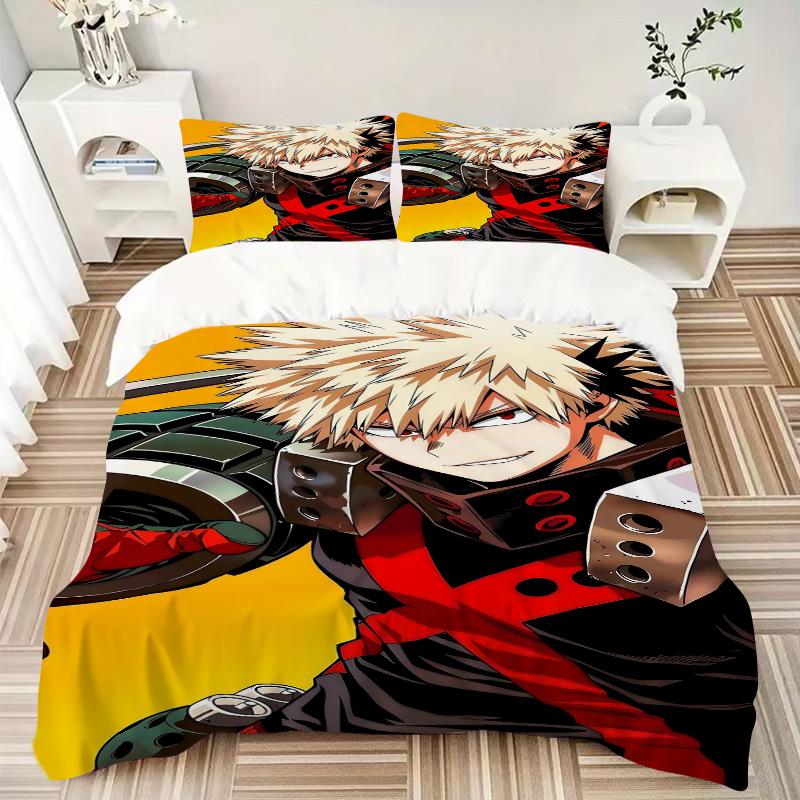 Heroic Anime Character Print 3Pcs Bedding Setduvet Cover With 2 Bedropillowcase Home Birthday Gift