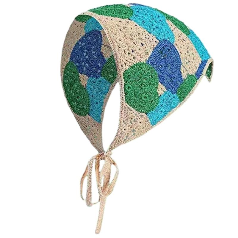 Women Floral Hairband Wrap Bohemia Triangle Headwraps Elaborate Head Scarf Turban Bandanas Hairband for Vacation