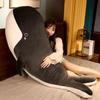 Missmat Whale Plush Hugging Body Pillow, Extra Large Soft Animal Cushion, Washable Side-Sleeping Pillow, Room Decor Gift, Approx. 100cm (Black)